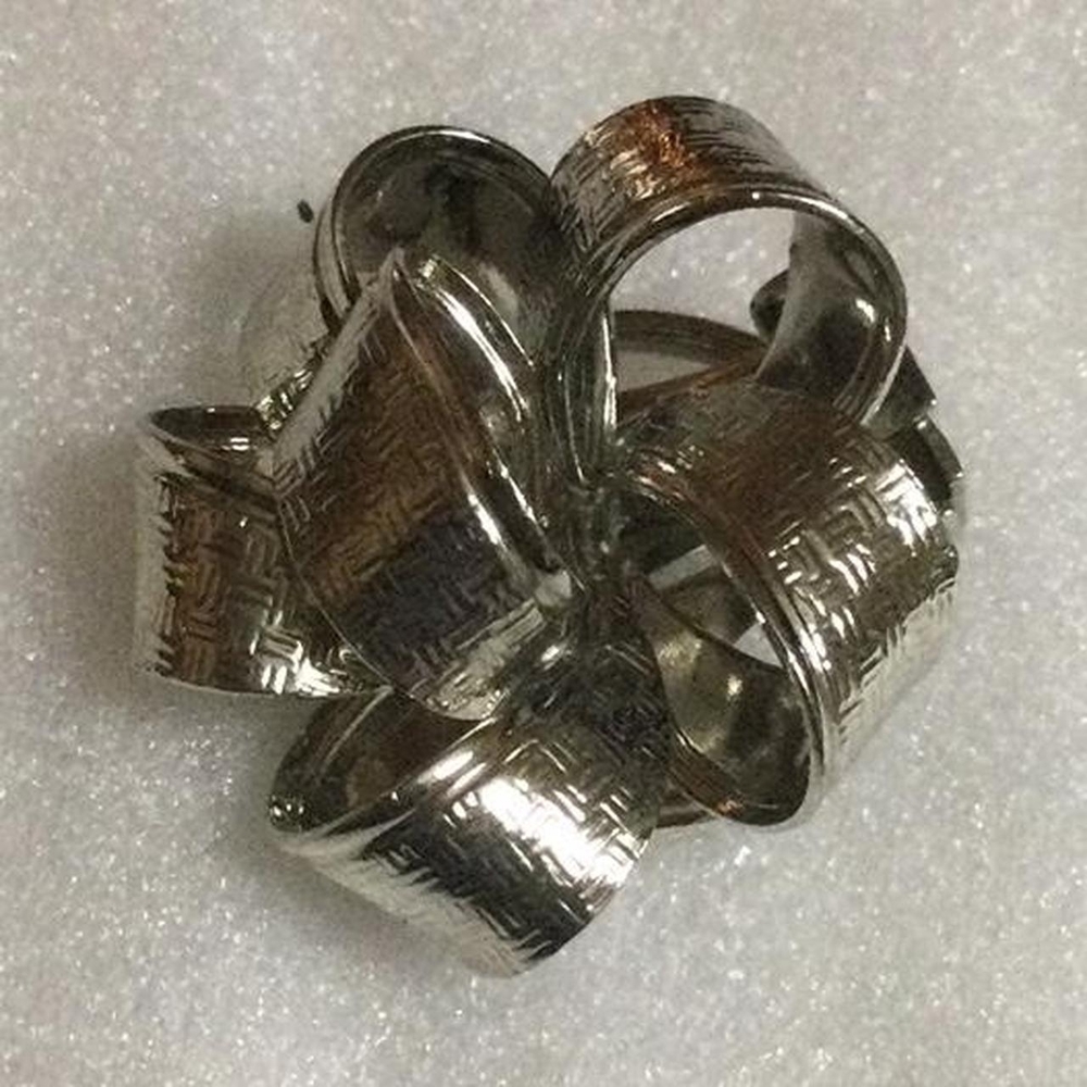Silver Bow Scarf Clip